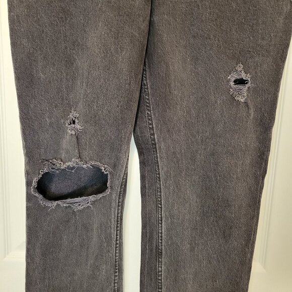 ABERCROMBIE & FITCH Black Distressed High Rise/Waist Jeans - Picture 3 of 13